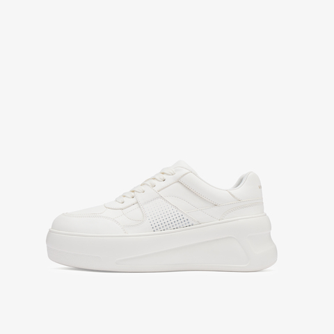 73hours女鞋长腿滤镜2025秋季新品纯色系带圆头休闲鞋