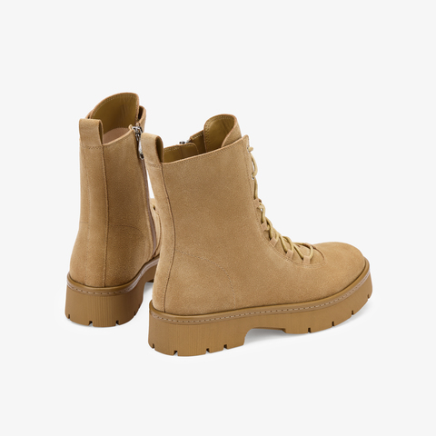 73hours女鞋旅行转场2025冬季圆头系带厚底马丁靴