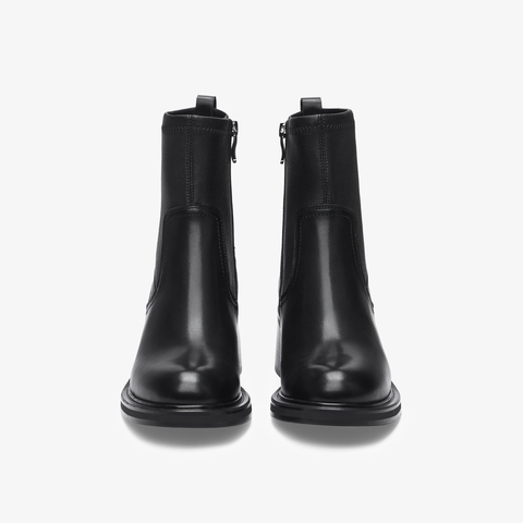 73hours女鞋逛地球2025冬季新品方跟圆头纯色弹力靴