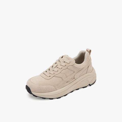 73hours女鞋舒适定义2025秋季新品纯色系带厚底休闲鞋