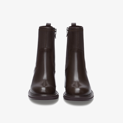 73hours女鞋逛地球2025冬季新品方跟圆头纯色弹力靴