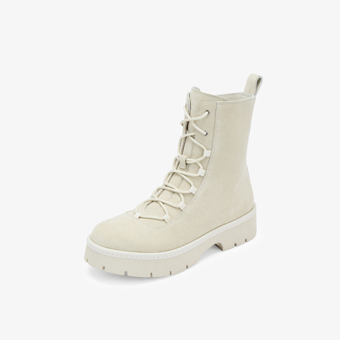 73hours女鞋旅行转场2025冬季圆头系带厚底马丁靴