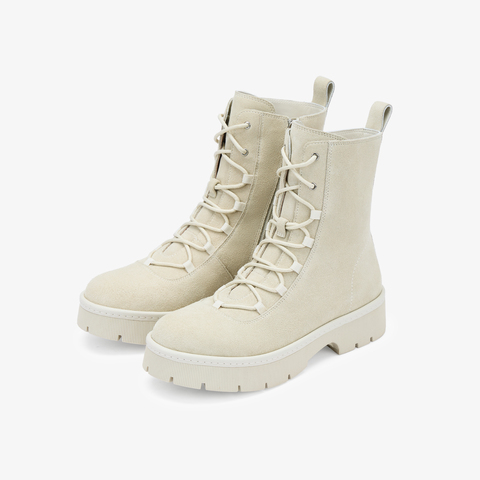 73hours女鞋旅行转场2025冬季圆头系带厚底马丁靴