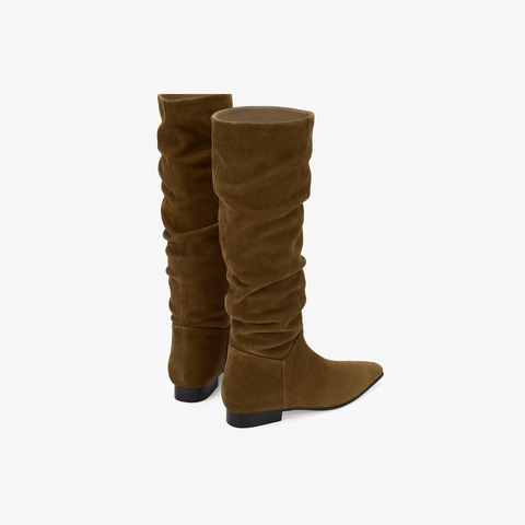 73hours女鞋纳什维尔2025冬季新品长筒尖头纯色西部靴