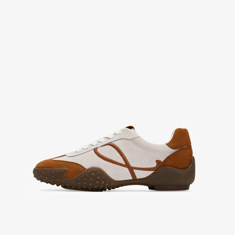 73hours女鞋俏皮节奏2025秋季新品系带拼色圆头德训鞋