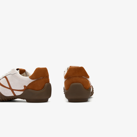 73hours女鞋俏皮节奏2025秋季新品系带拼色圆头德训鞋