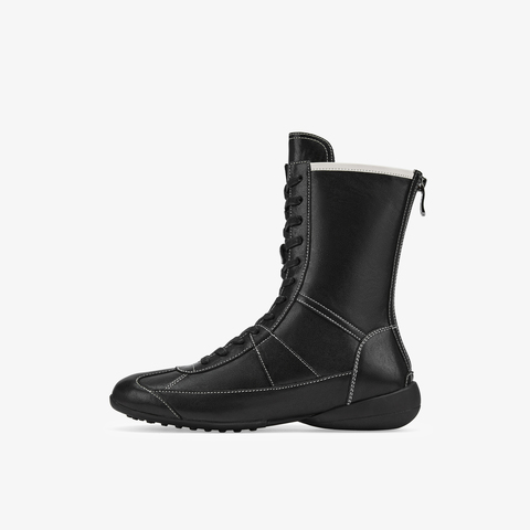 73hours女鞋Solo trip2025冬季新品系带平底纯色马丁靴