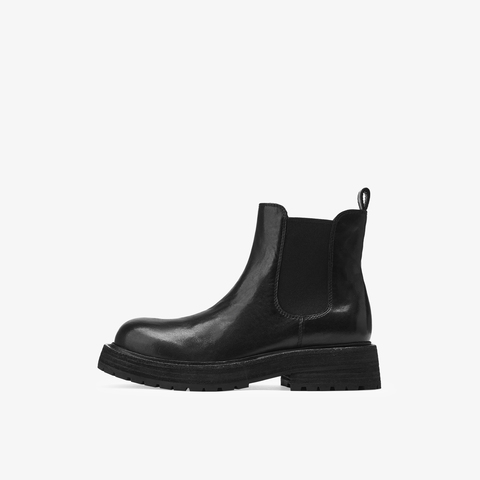 73hours女鞋加州日常2025冬季新品圆头纯色方跟切尔西靴