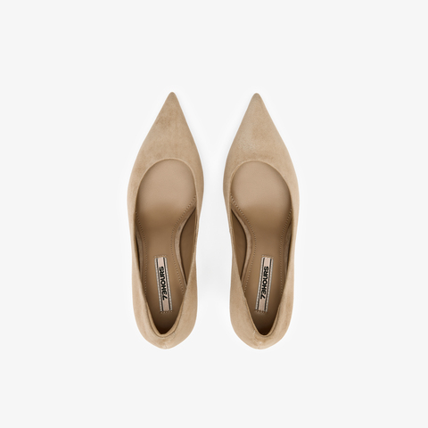 73hours女鞋舒展氛围2025秋季新品尖头细跟纯色高跟单鞋