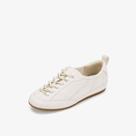 73hours女鞋甜甜圈2025秋季新品系带平底圆头拼接德训鞋