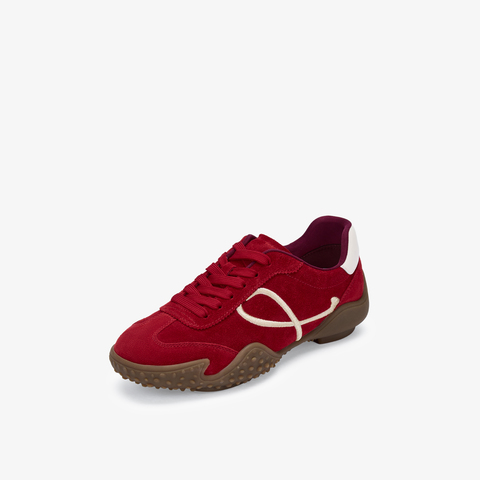 73hours女鞋俏皮节奏2025秋季新品系带拼色圆头德训鞋