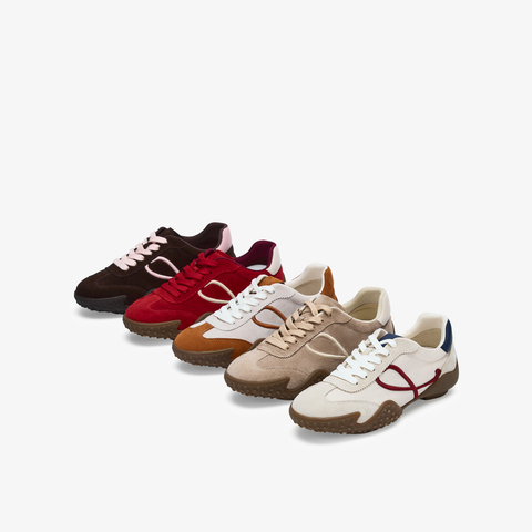 73hours女鞋俏皮节奏2025秋季新品系带拼色圆头德训鞋