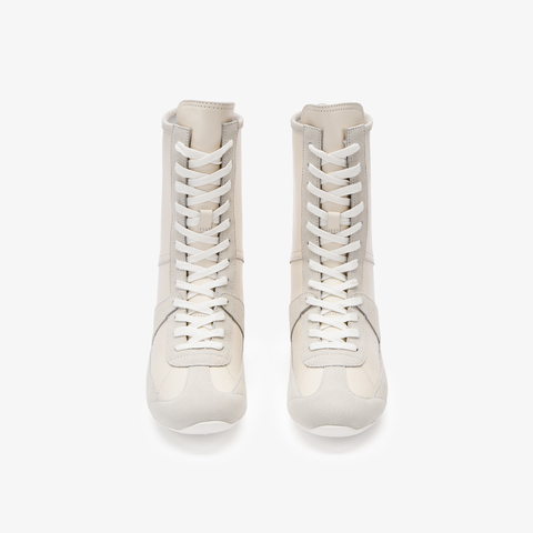 73hours女鞋Solo trip2025冬季新品系带平底纯色马丁靴