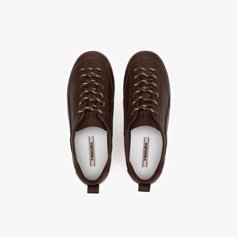 73hours女鞋甜甜圈2025秋季新品系带平底圆头拼接德训鞋