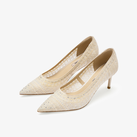 73hours女鞋光影律动2025秋季新品细跟尖头纯色浅口单鞋