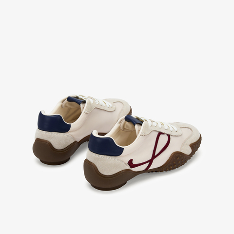 73hours女鞋俏皮节奏2025秋季新品系带拼色圆头德训鞋