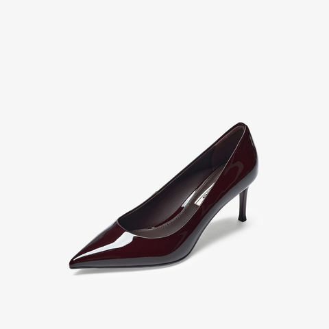 73hours女鞋都会节奏2025秋季新品细跟尖头纯色高跟单鞋