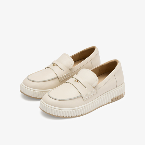 73hours女鞋巴斯克2025秋季新品平底圆头纯色乐福鞋