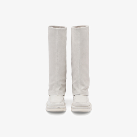 73hours女鞋牛奶小兔2025冬季新品长筒纯色圆头厚底雪地靴