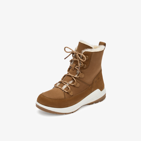 73hours女鞋爱丁堡2025冬季新品系带圆头厚底马丁靴