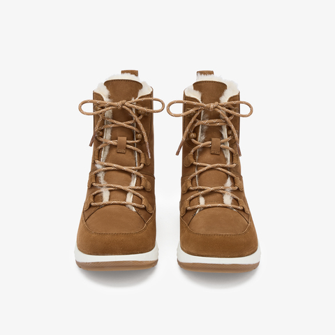 73hours女鞋爱丁堡2025冬季新品系带圆头厚底马丁靴