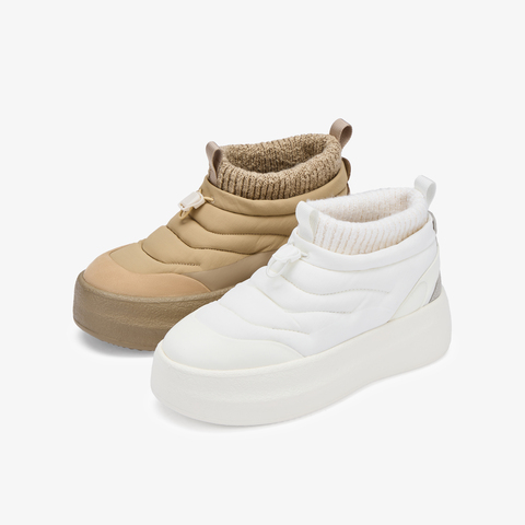 73hours女鞋温暖前调2025冬季新品厚底圆头短筒雪地靴