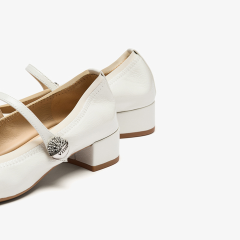 73hours女鞋可露丽2025秋季新品方跟纯色方头玛丽珍鞋