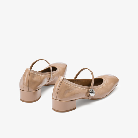 73hours女鞋可露丽2025秋季新品方跟纯色方头玛丽珍鞋