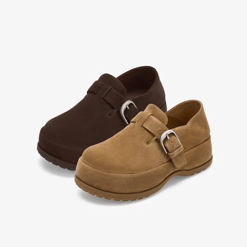 73hours女鞋烤吐司2026年春季新品圆头平底纯色勃肯鞋