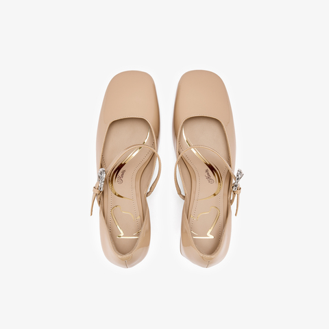 73hours女鞋爱情小说2026春季新款圆头高跟纯色玛丽珍鞋