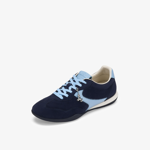 73hours女鞋换个心情2026春季新品平底圆头系带拼色德训鞋