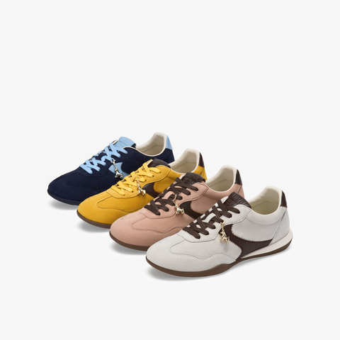 73hours女鞋换个心情2026春季新品平底圆头系带拼色德训鞋