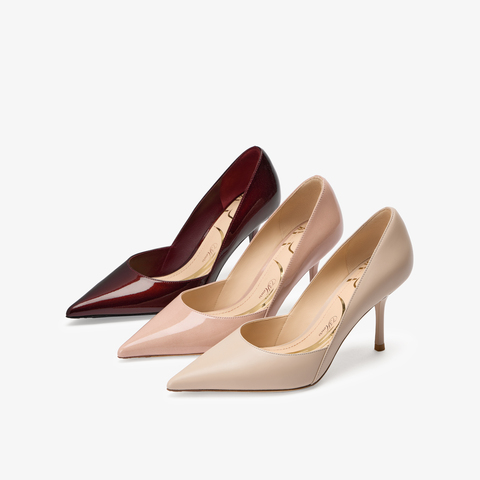 73hours女鞋名场面2026春季新品纯色尖头细跟高跟鞋