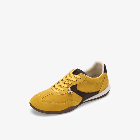 73hours女鞋换个心情2026春季新品平底圆头系带拼色德训鞋