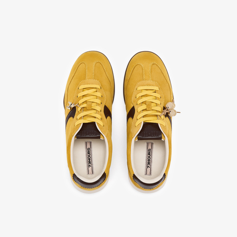 73hours女鞋换个心情2026春季新品平底圆头系带拼色德训鞋