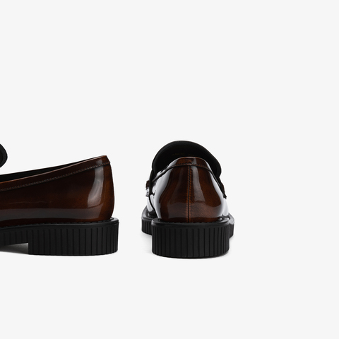 73hours女鞋散步地图026春季新品方跟圆头纯色乐福鞋