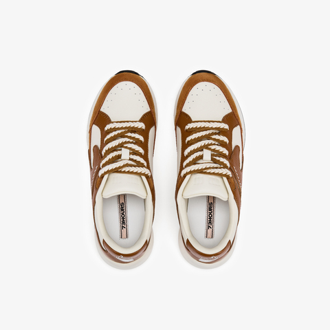 73hours女鞋全都有2026春季新款厚底系带拼色圆头休闲鞋