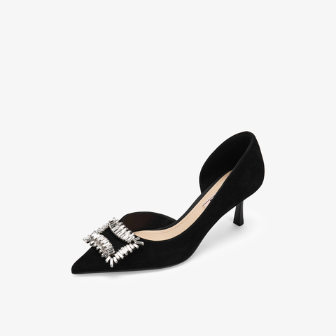 73hours女鞋递进浪漫2026春季新款尖头细跟纯色高跟单鞋