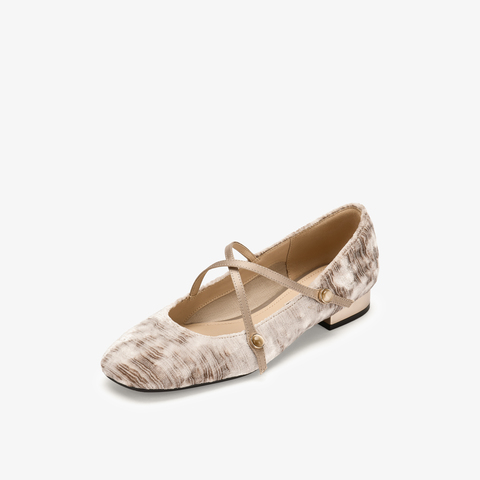 73hours女鞋一抹明亮2026春季新款平底圆头纯色玛丽珍鞋