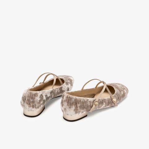 73hours女鞋一抹明亮2026春季新款平底圆头纯色玛丽珍鞋