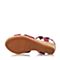 Hush Puppies/暇步士春季专柜同款玫红色牛皮时尚舒适坡跟女凉鞋HIT02AL5