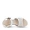 Hush Puppies/暇步士夏季专柜同款白/银色编织镂空坡跟简约女凉鞋HLK03BL7