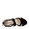 Hush Puppies/暇步士2018夏季专柜同款黑色羊皮粗跟女皮凉鞋P1P01BL8OS