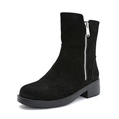 Hush Puppies/暇步士2018冬季新款专柜同款牛皮革女皮鞋N1D08DZ8