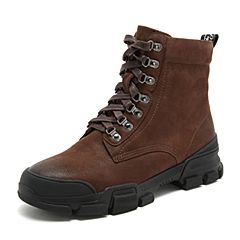 Hush Puppies/暇步士2018冬新款专柜同款牛皮革女马丁靴N1P02DD8