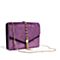 BELLE/商场同款紫色绒布链条流苏包23401CX8