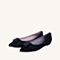 Jipi Japa秋季新款牛皮时尚扣尖头低跟女单鞋A2101CQ8