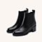 Jipi Japa冬专柜同款牛皮时尚方跟女短靴9I510DD8