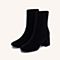 Jipi Japa冬专柜同款绒布时尚袜靴粗跟女女短靴E1101DD8