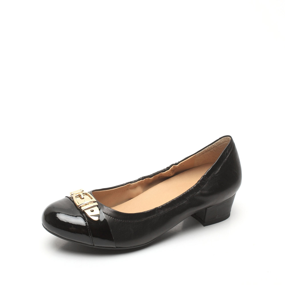 joypeace/真美诗春季黑绵羊拼色皮女皮鞋 zen39d